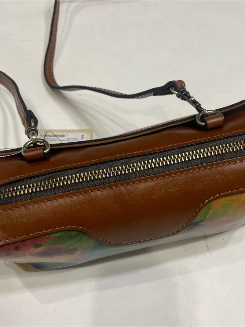 Patricia Nash Brown Leather Crossbody NWT Joliet Watercolor Butterfly purse NEW - Picture 5 of 12